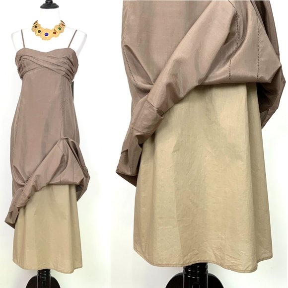 New Stella & Jamie Babydoll Silk/Cotton Blend Maxi Dress Sz M - L - Picture 5 of 16